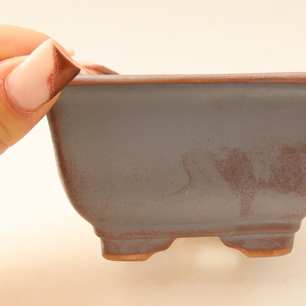 Keramická bonsai miska 9,5 x 9,5 x 5,5 cm, barva kovová