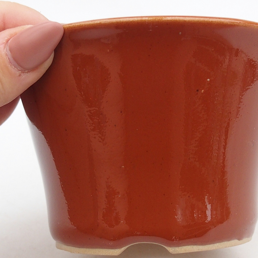 Keramická bonsai miska 11 x 11  x 7 cm, barva hnědá