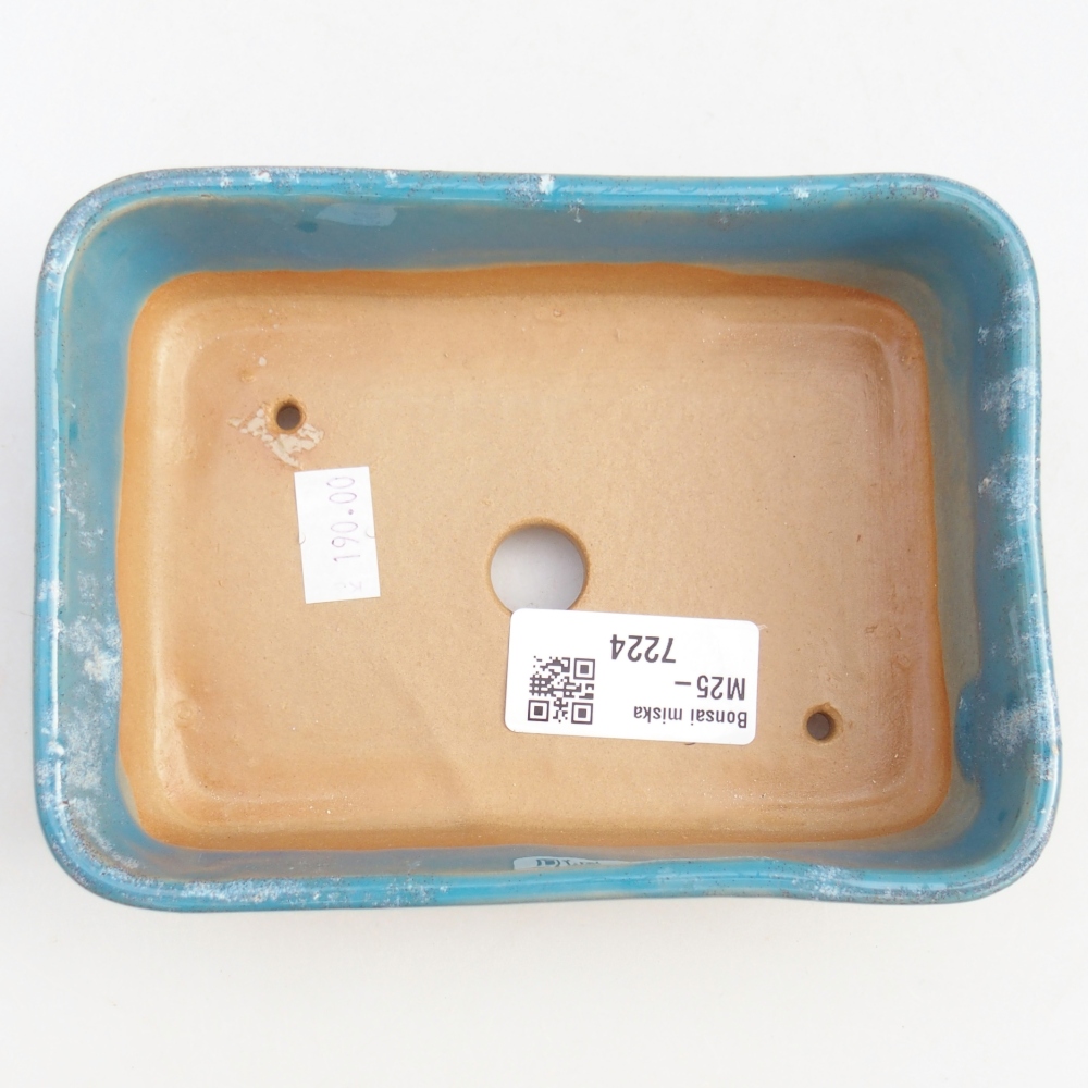 Keramická bonsai miska 14,5 x 10,5 x 4,5 cm, barva modrá