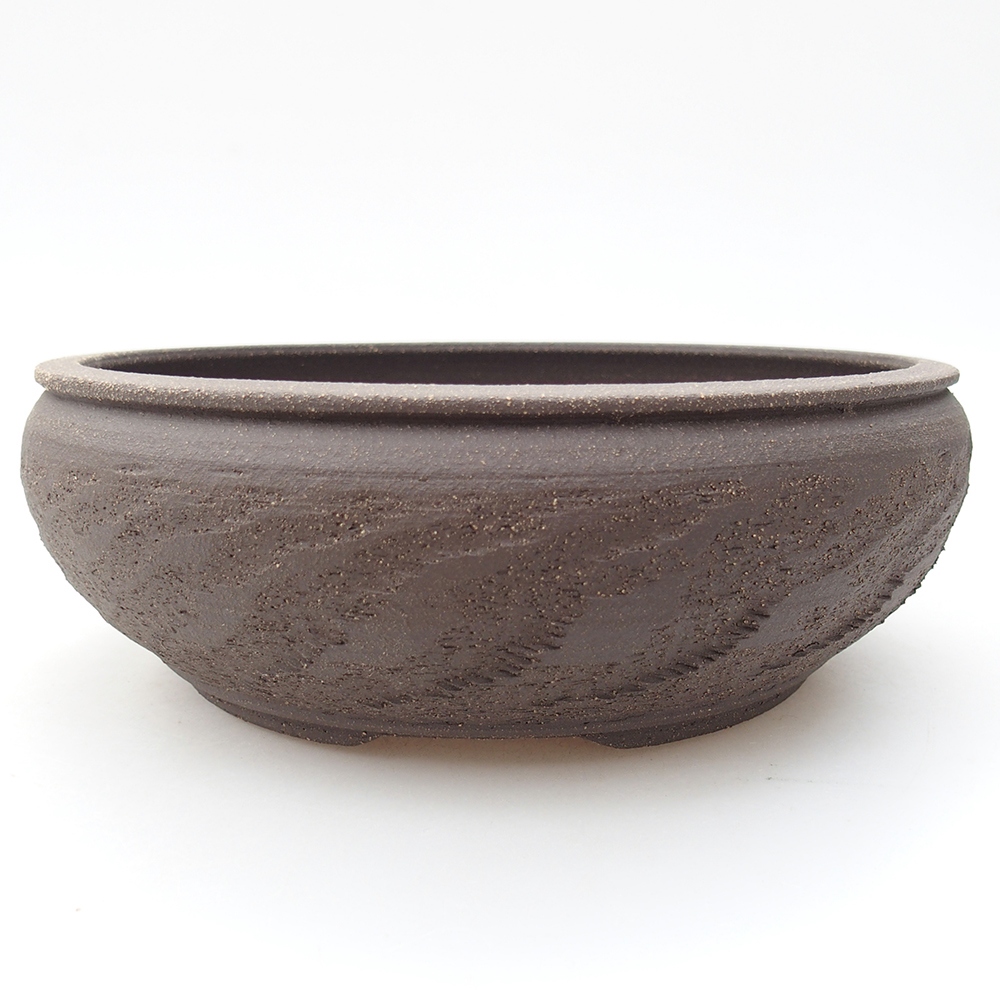 Keramická bonsai miska 19,5 x 19,5 x 7 cm, barva hnědá