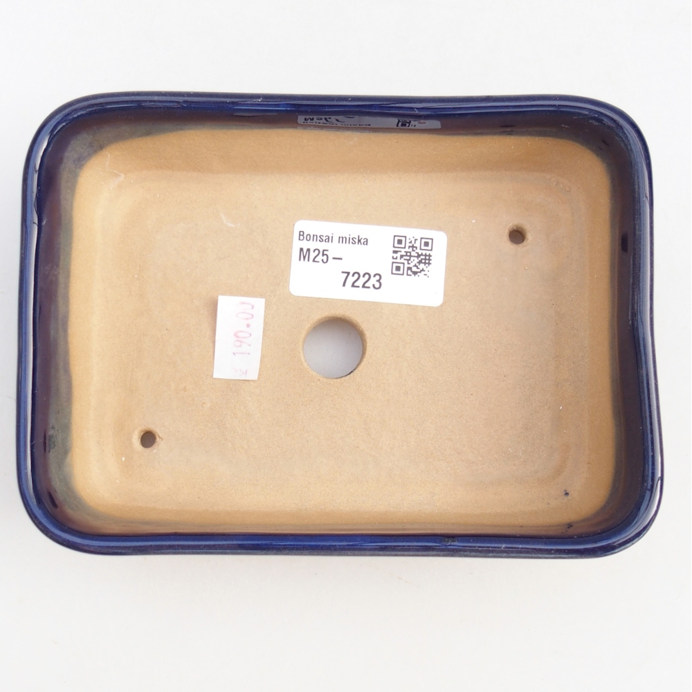 Keramická bonsai miska 14,5 x 10,5 x 4,5 cm, barva modrá