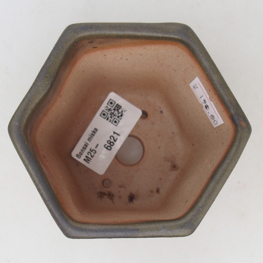 Keramická bonsai miska 9,5 x 8,5  x 8 cm, barva zelená