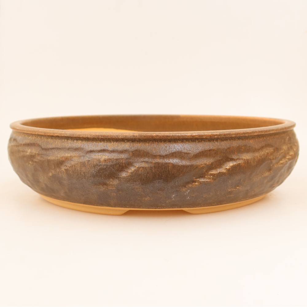 Keramická bonsai miska 31 x 31 x 7,5 cm, barva hnědá