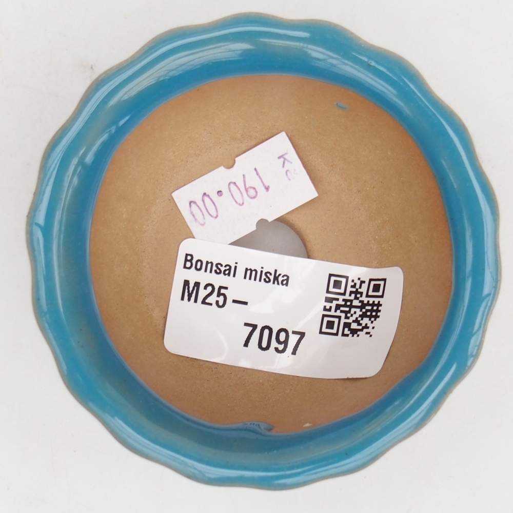 Keramická bonsai miska 7 x 8,5 x 3,5 cm, barva modrá