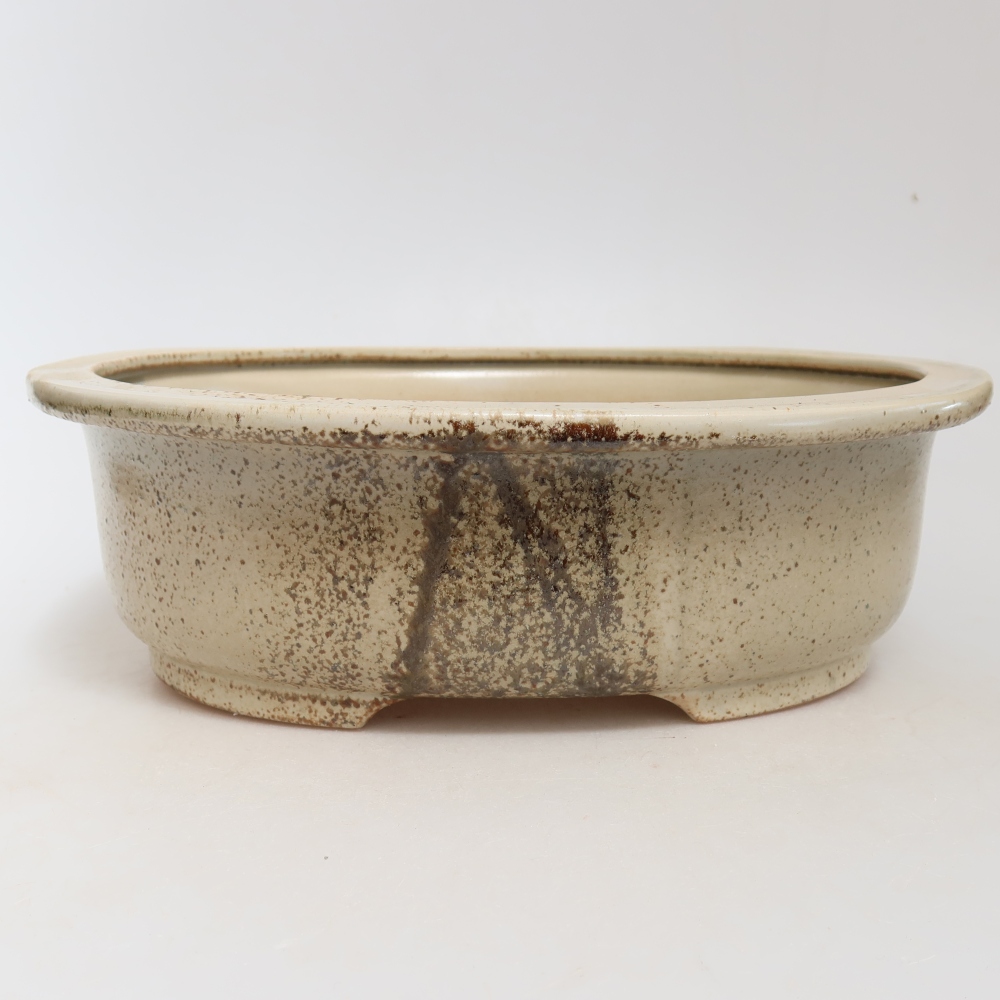Keramická bonsai miska 26 x 22 x 8 cm, barva béžová