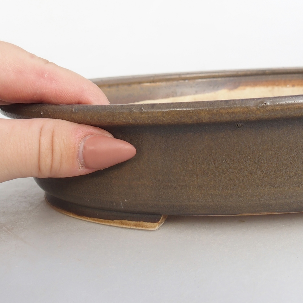 Keramická bonsai miska 24 x 20,5 x 5 cm, barva hnědá