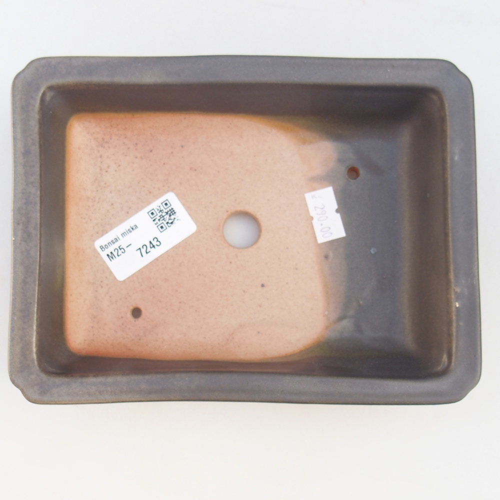 Keramická bonsai miska 18 x 13,5 x 4 cm, barva kovová