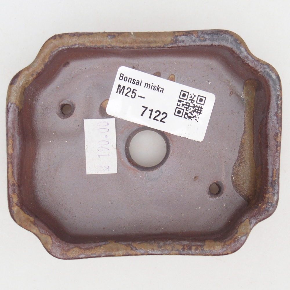Keramická bonsai miska 10 x 8,5 x 2,5 cm, barva hnědá