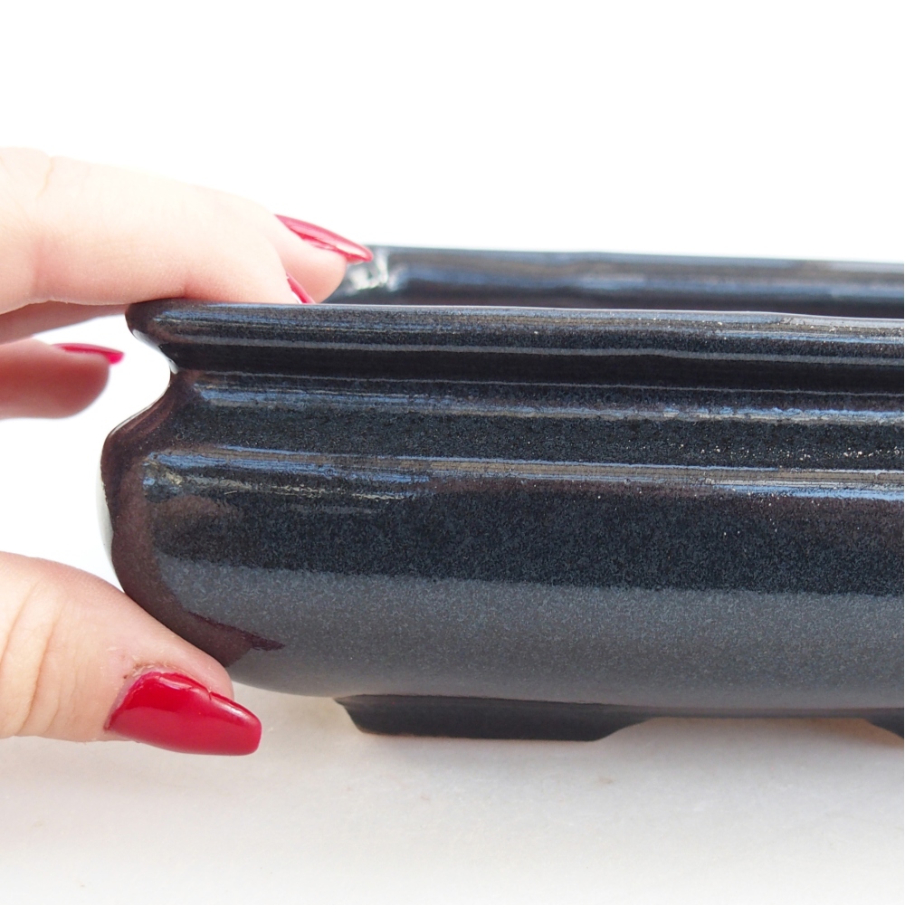 Keramická bonsai miska 15,5 x 15,5 x 6 cm, barva černá