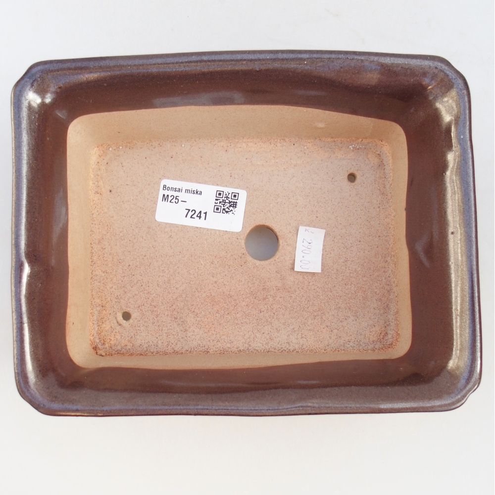 Keramická bonsai miska 18 x 14 x 7 cm, barva kovová
