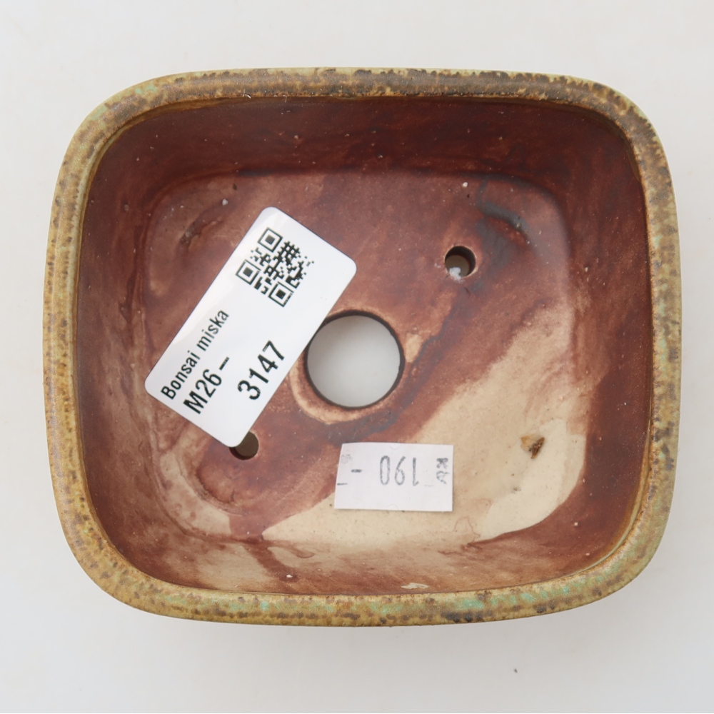 Keramická bonsai miska 10 x 8,5 x 4 cm, barva zelená