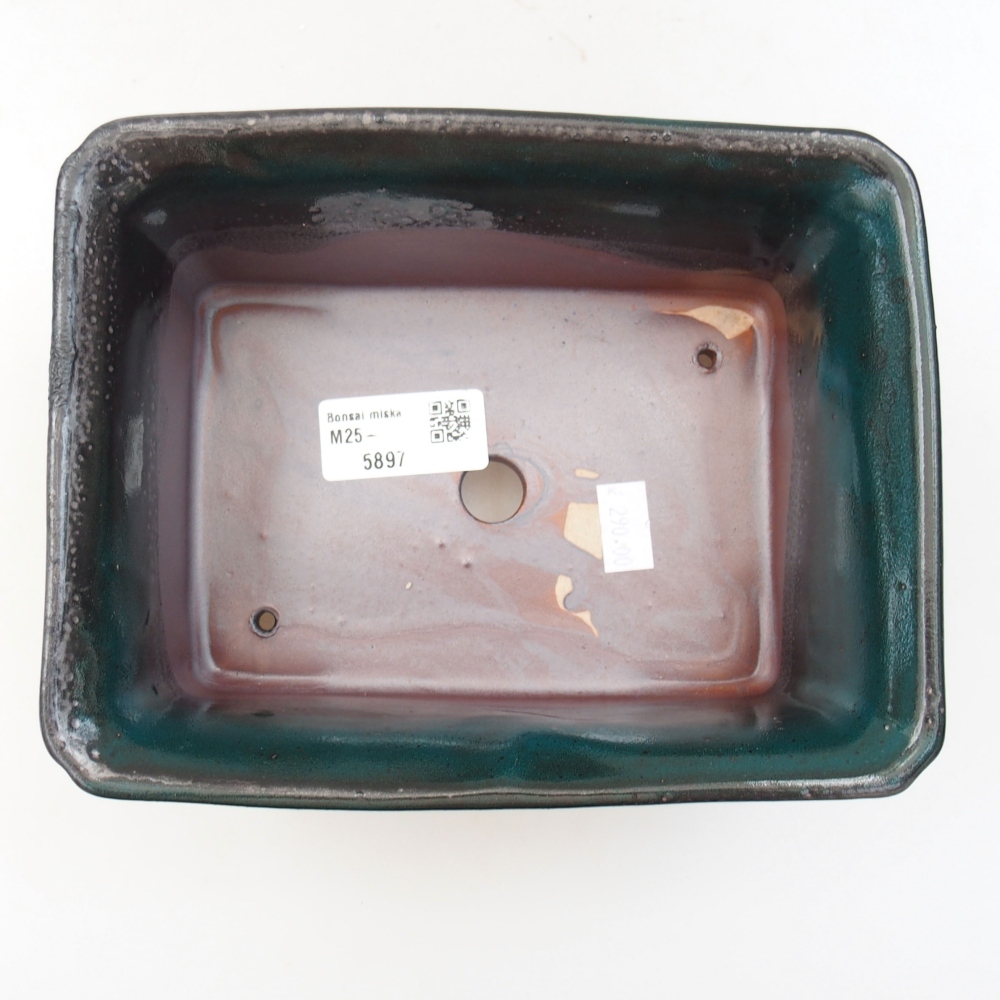 Keramická bonsai miska 18 x 14 x 7,5 cm, barva zelená