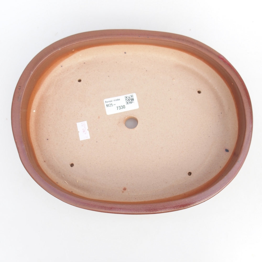 Keramická bonsai miska 27 x 21 x 5 cm, barva vínová