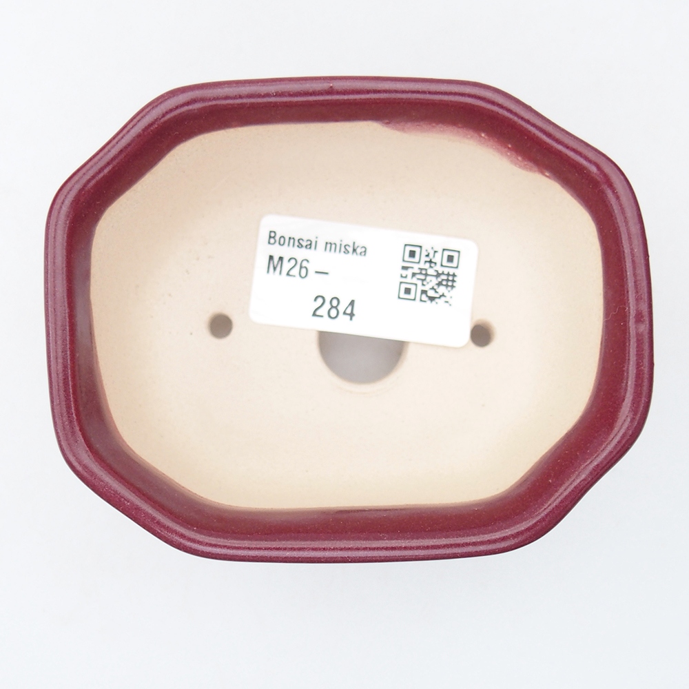 Mini bonsai miska 9 x 7 x 4,5 cm, barva vínová