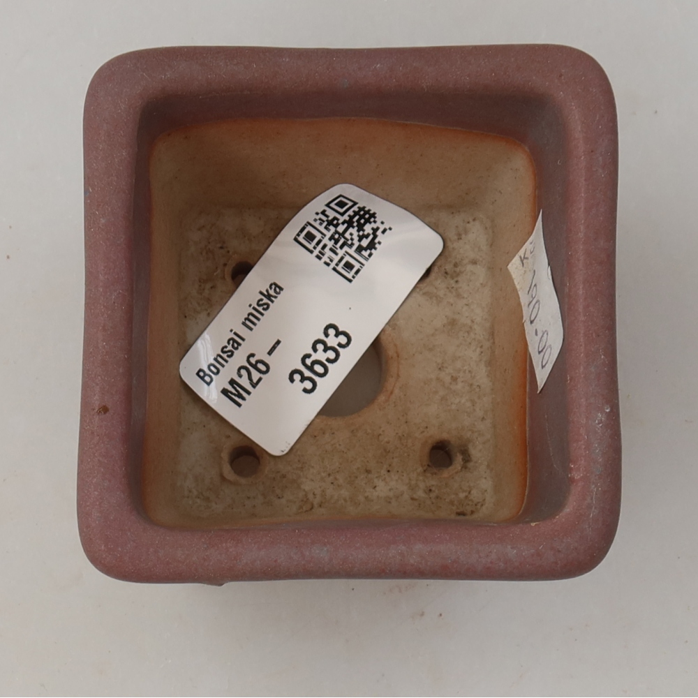 Keramická bonsai miska 6,5 x 6,5 x 5 cm, barva fialová