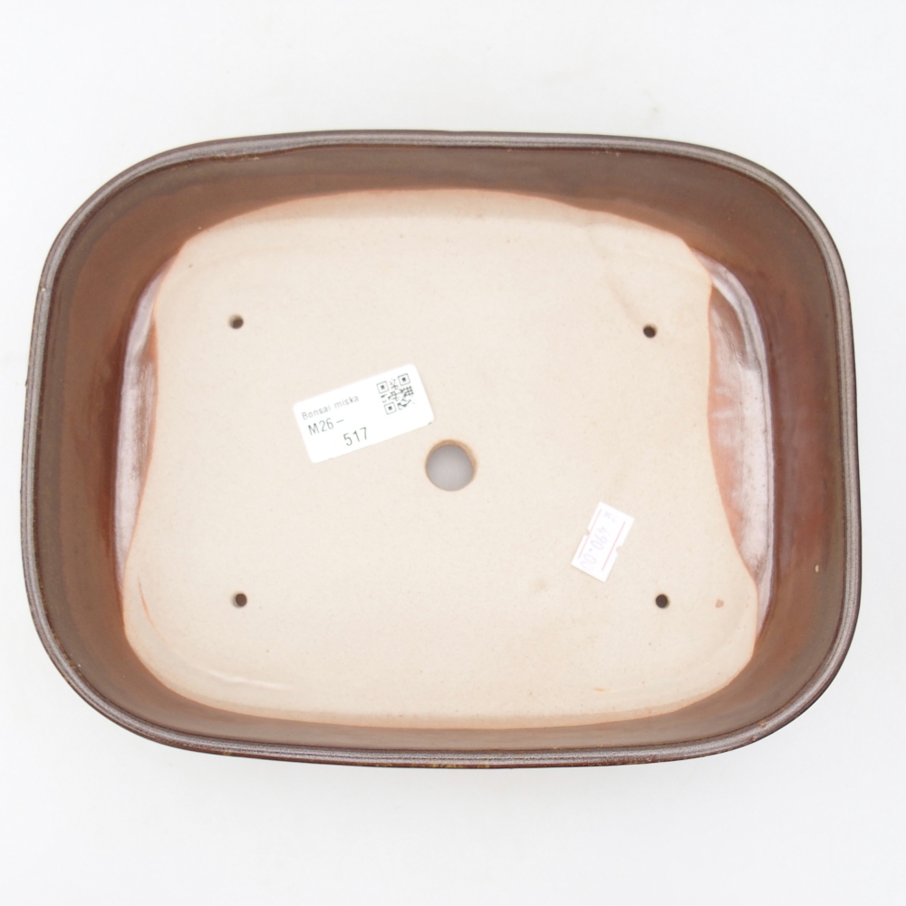 Keramická bonsai miska 22,5 x 17 x 6 cm, barva hnědá