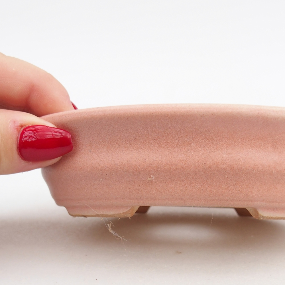 Keramická bonsai miska 12 x 9,5 x 3,5 cm, barva růžová