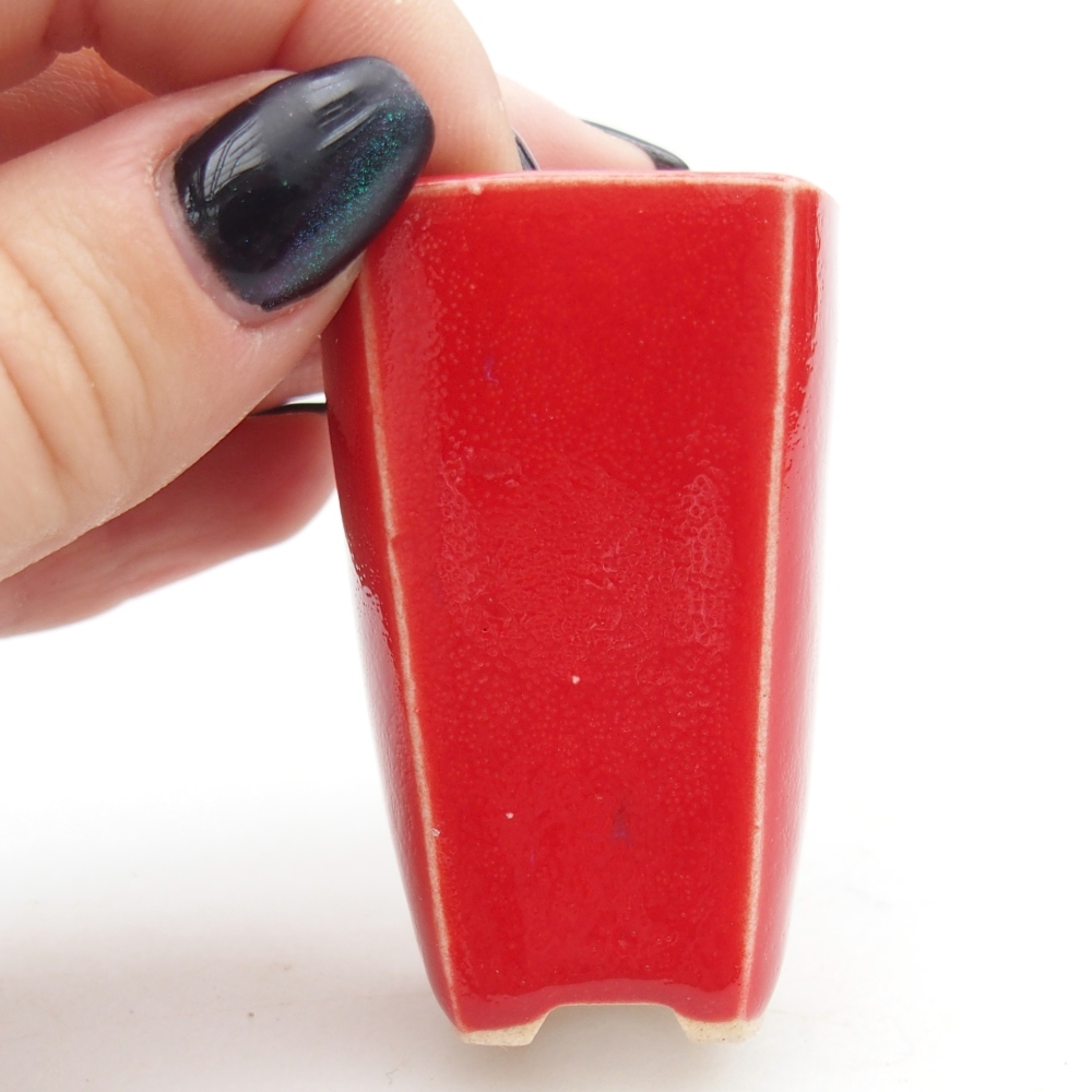 Mini bonsai miska 3,5 x 3 x 5,5 cm, barva červená