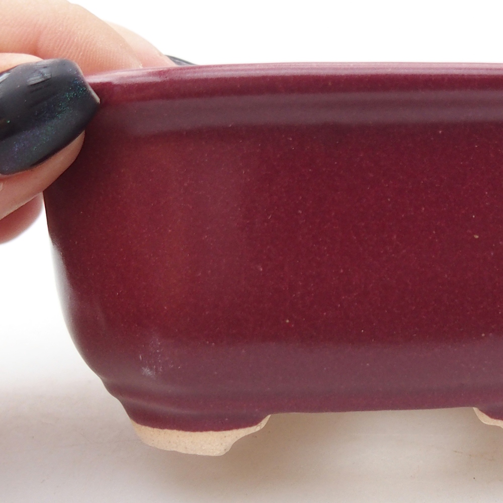 Mini bonsai miska 9 x 7 x 4,5 cm, barva vínová