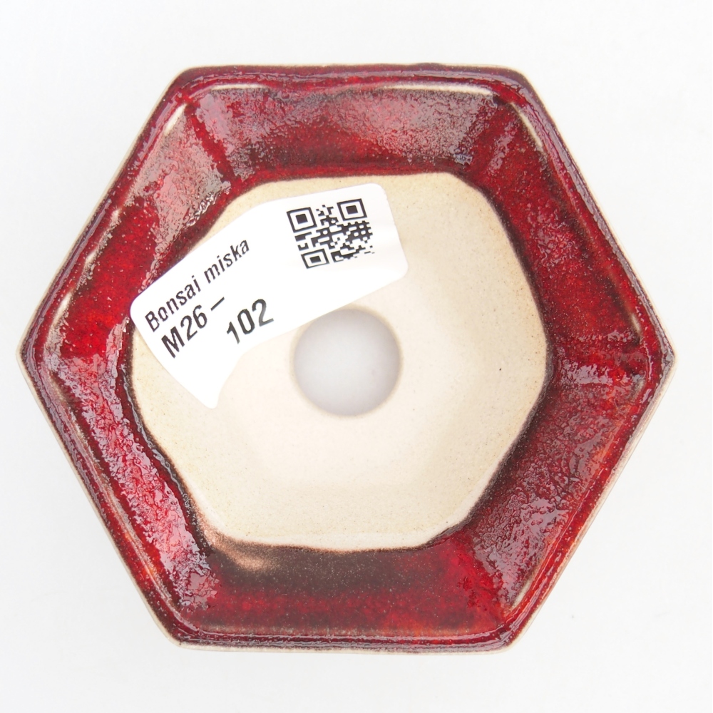 Mini bonsai miska 8 x 7 x 3 cm, barva červená