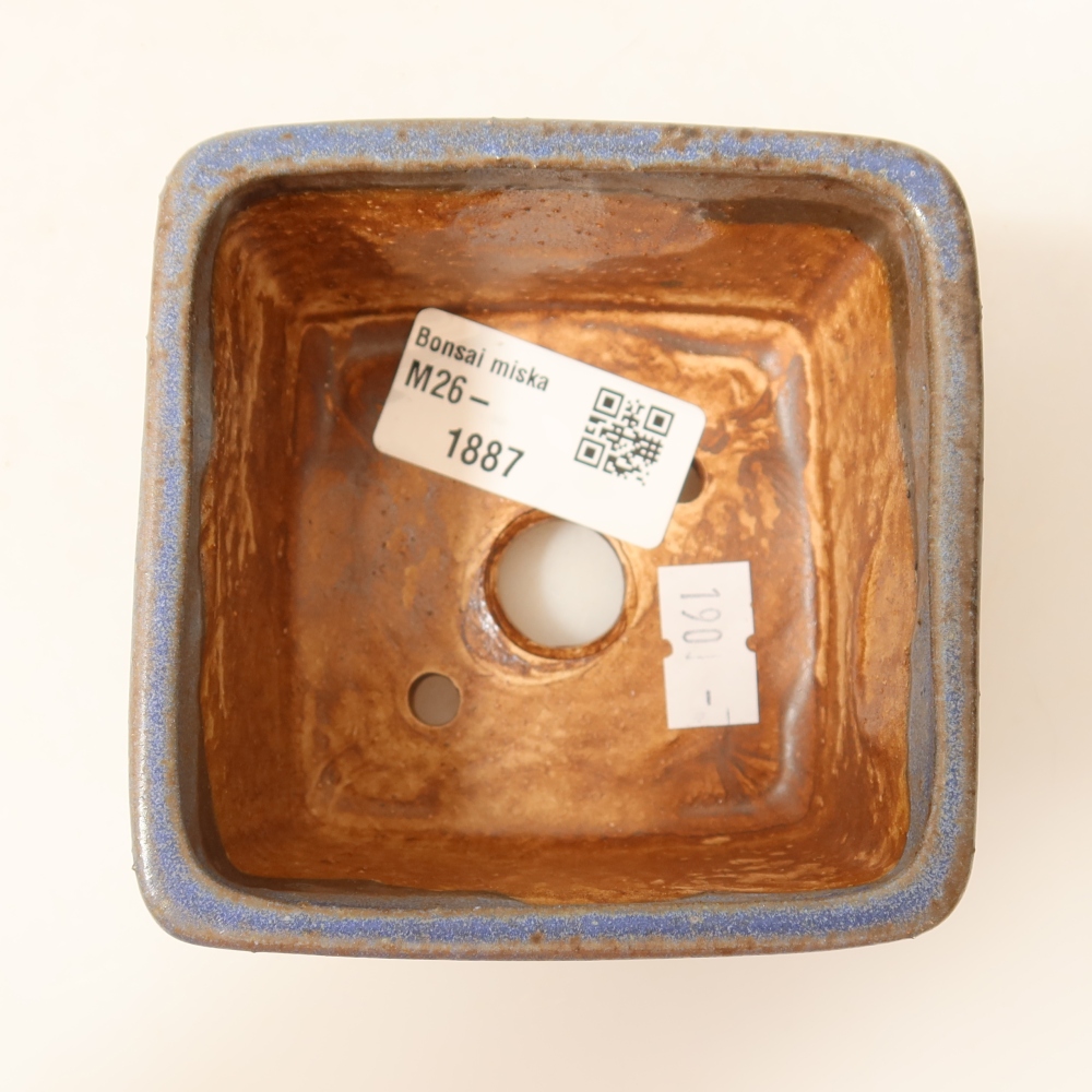 Keramická bonsai miska 8,5 x 8,5 x 5,5 cm, barva modrá