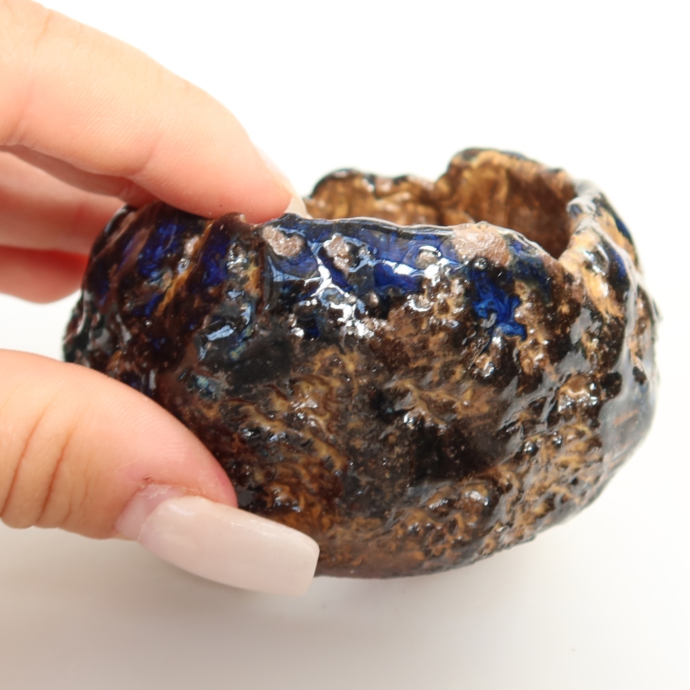 Keramická Skořápka  7 x 7 x 5,5 cm , barva modrohnědá