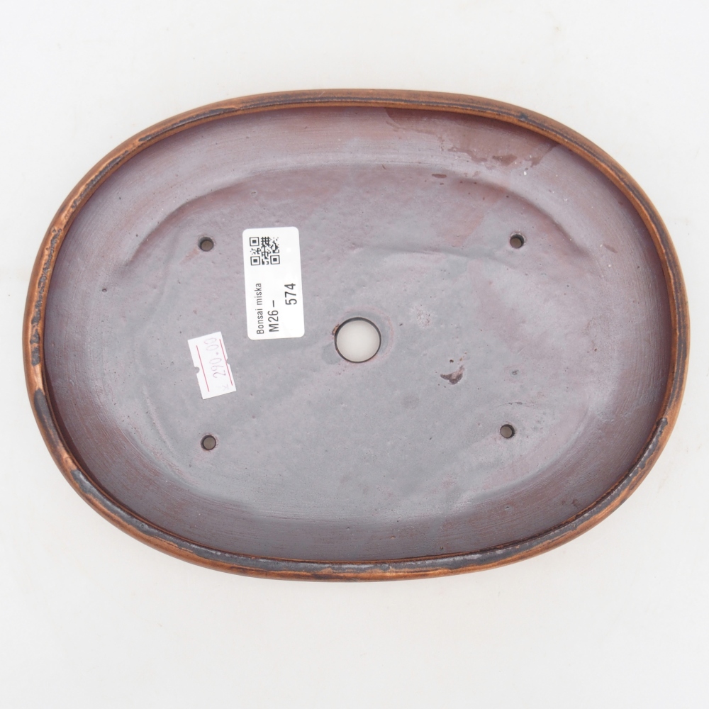 Keramická bonsai miska 22 x 17 x 3 cm, barva růžová