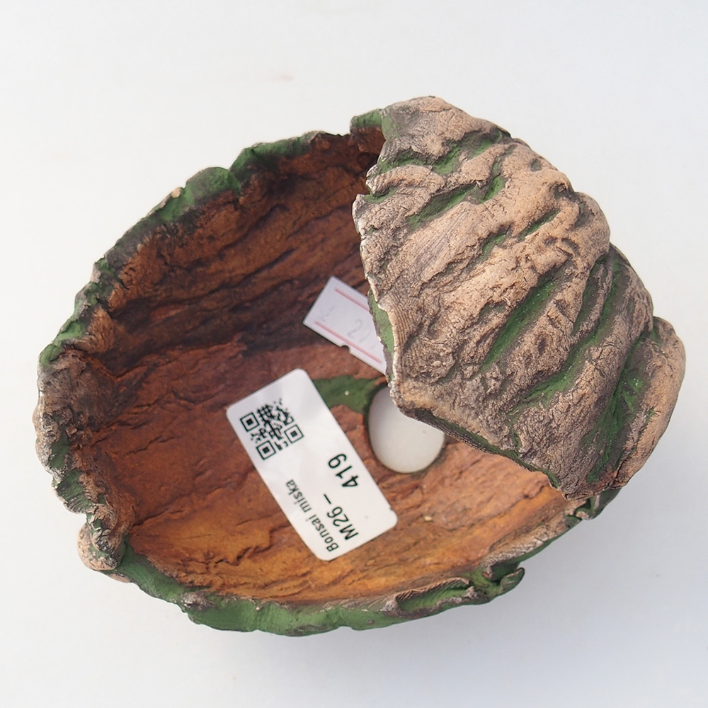 Keramická Skořápka 11 x 10 x 10 cm , barva zelená