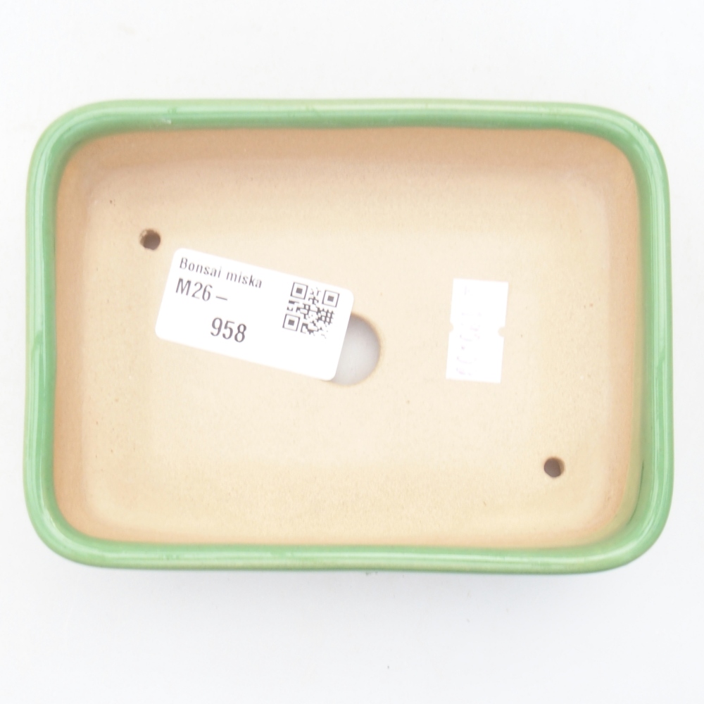 Keramická bonsai miska 12,5 x 9 x 3,5 cm, barva zelená