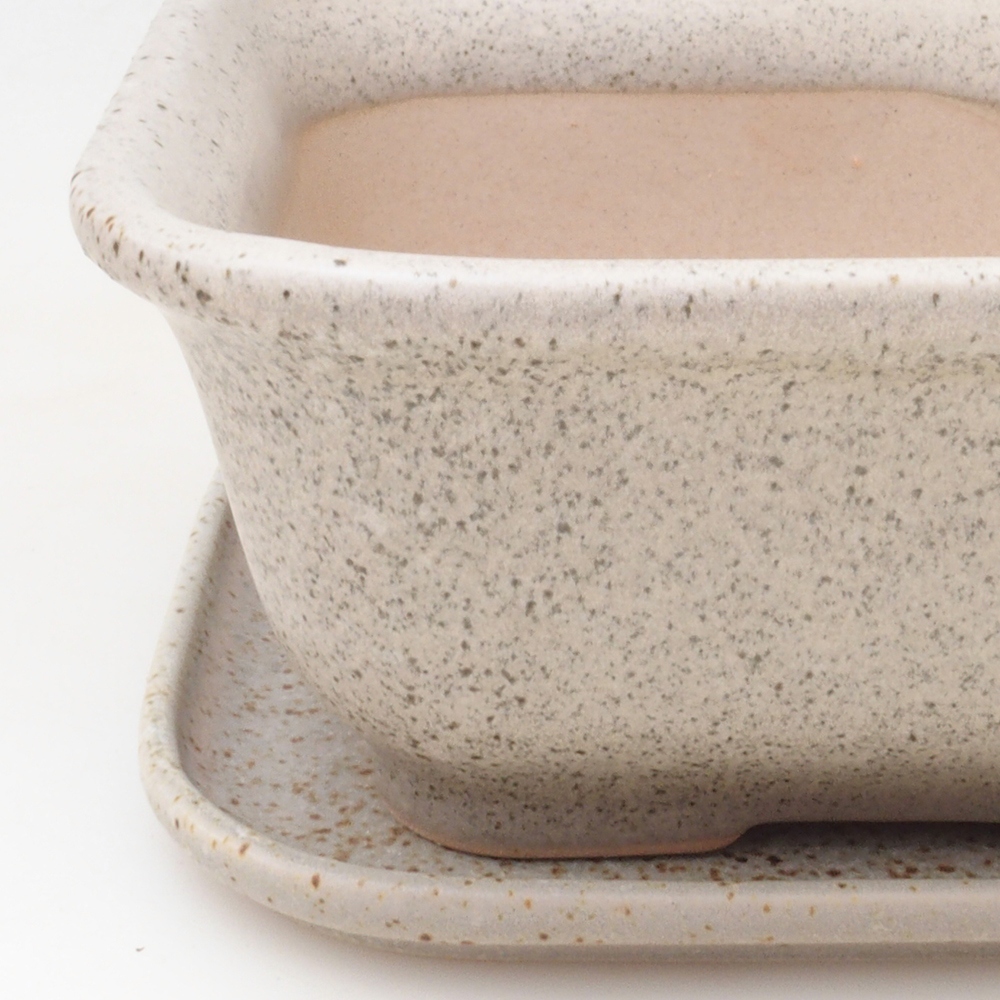 Bonsai miska + podmiska H38 - 12x10x5,5 cm. - bežová