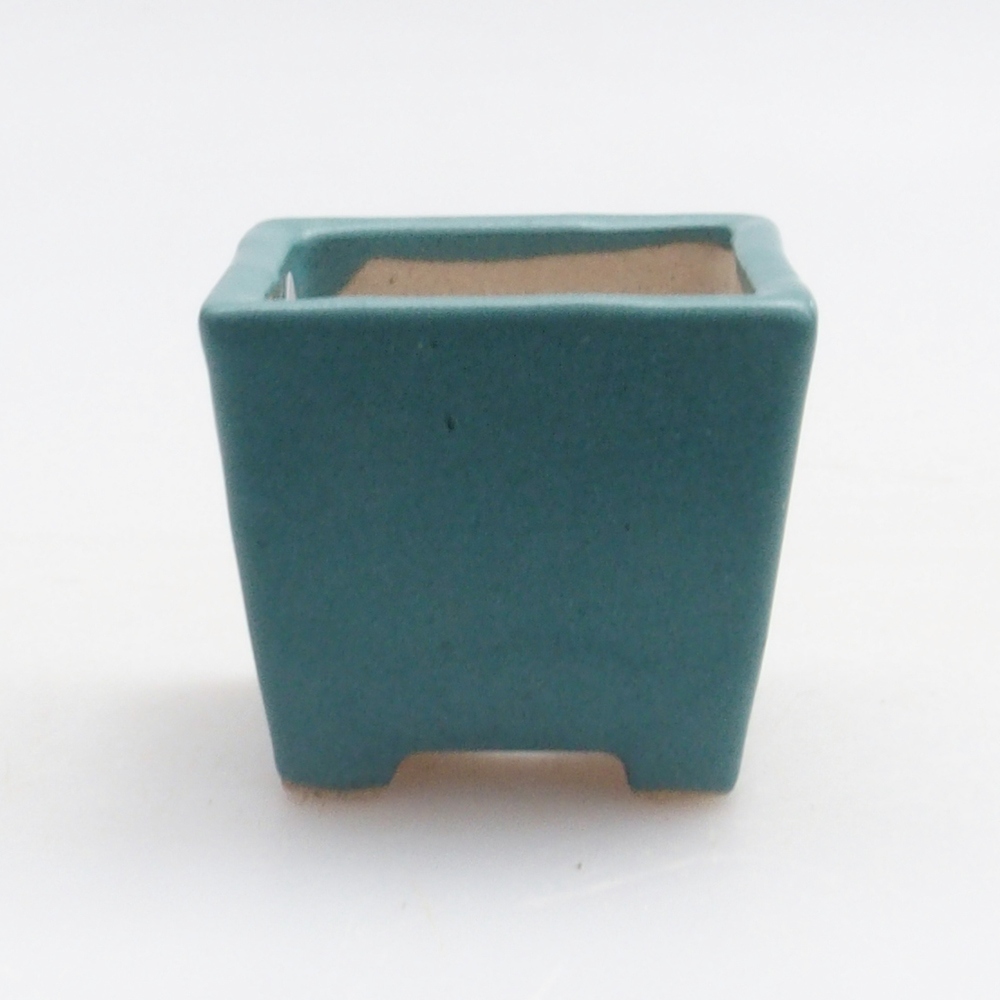 Keramická bonsai miska 3,5 x 3,5 x 3 cm, barva modrá