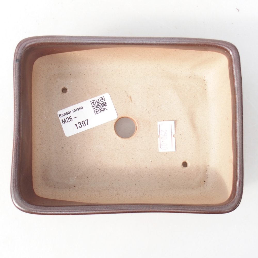 Keramická bonsai miska 14,5 x 11 x 5,5 cm, barva hnědá