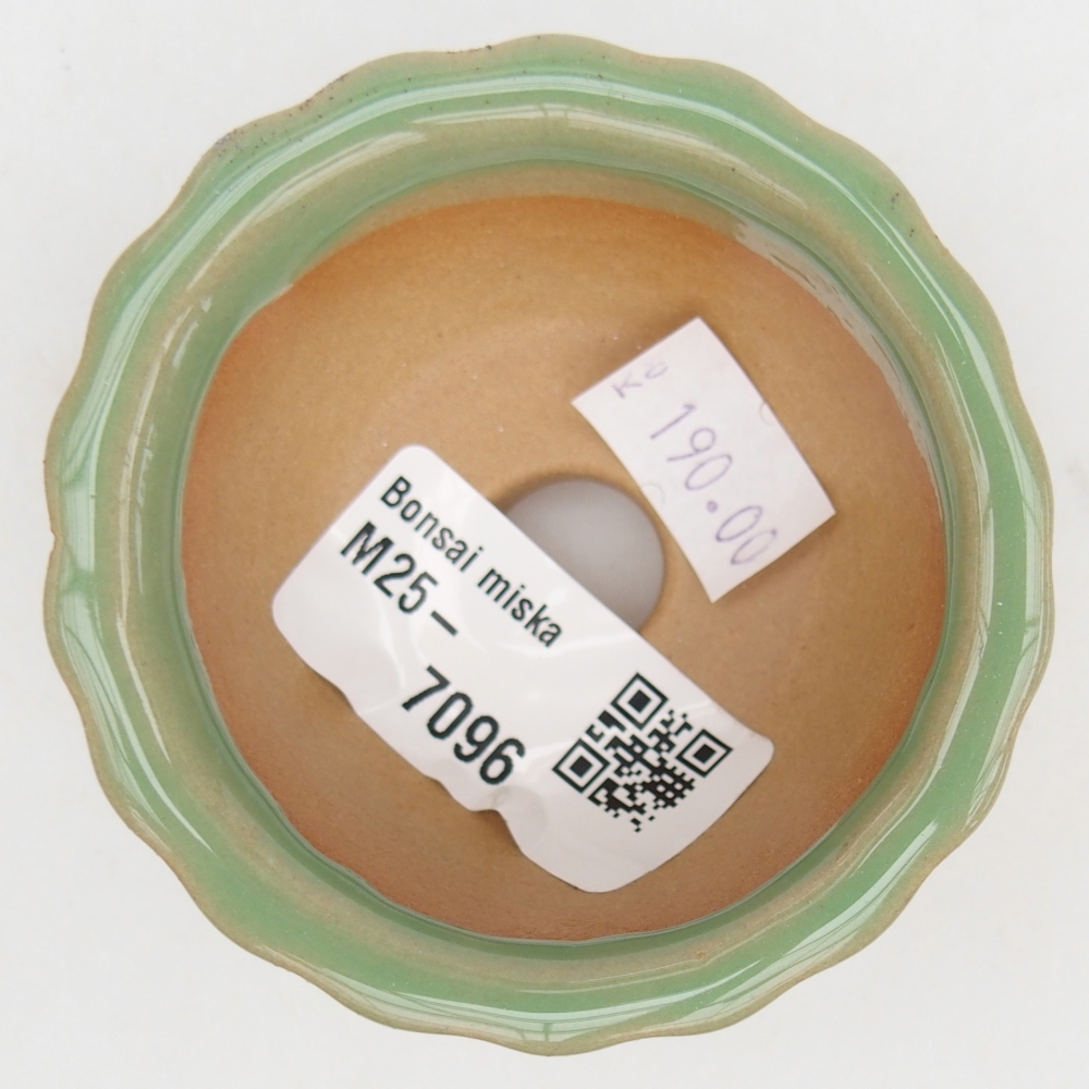 Keramická bonsai miska 7 x 8,5 x 3,5 cm, barva zelená