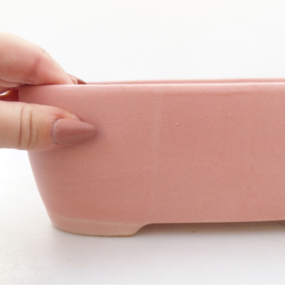 Keramická bonsai miska 23 x 18 x 7,5 cm, barva růžová