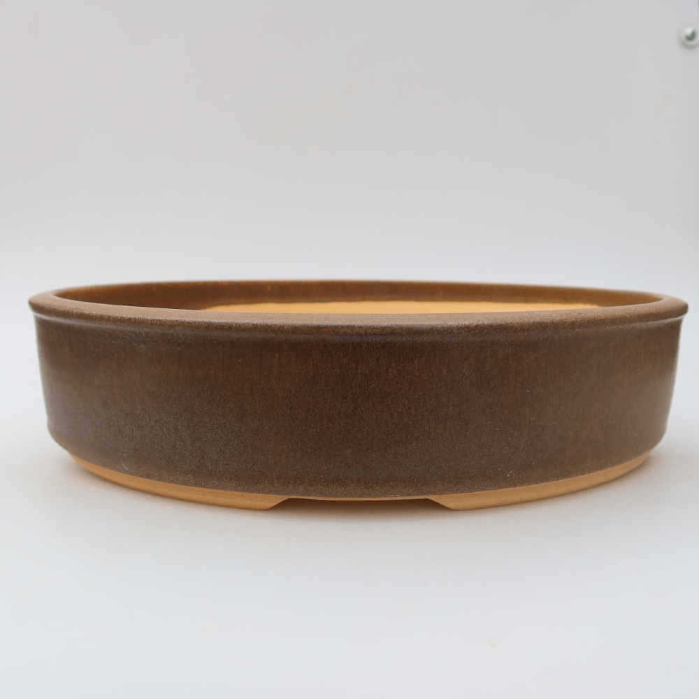 Keramická bonsai miska 29 x 29 x 6,5 cm, barva hnědá