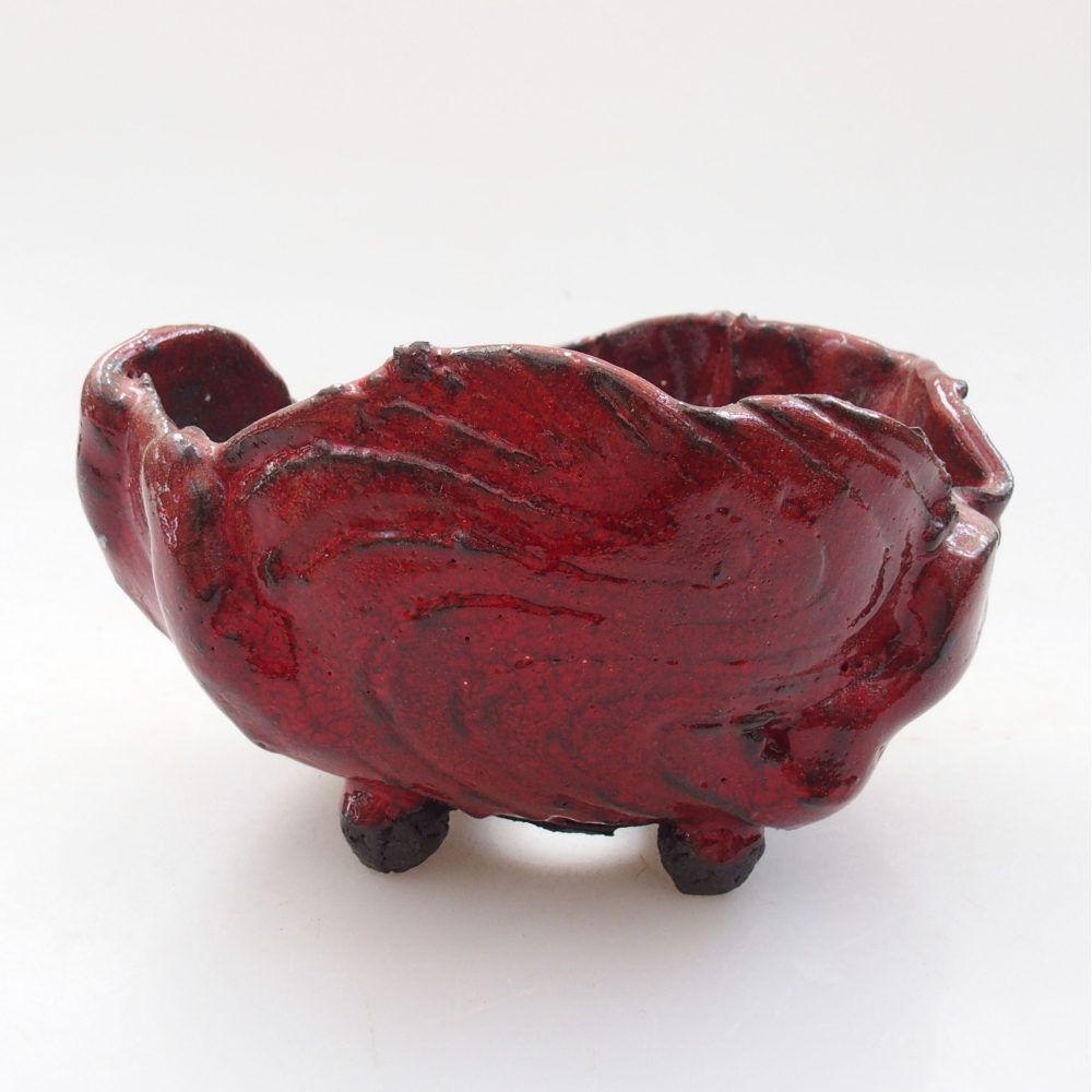 Keramická Skořápka  9,5 x 8 x 5 cm , barva červená