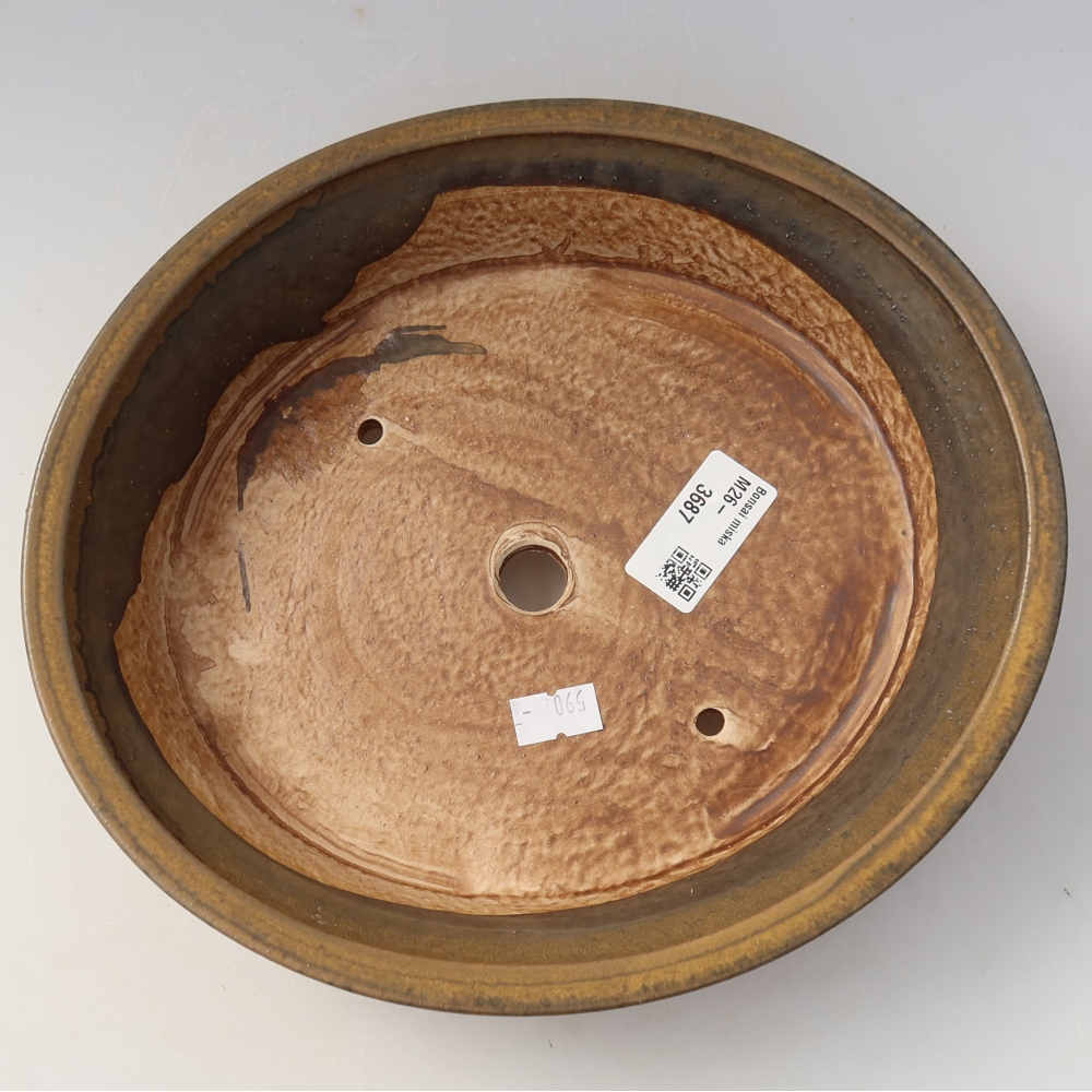 Keramická bonsai miska 24 x 21,5 x 5,5 cm, barva hnědá