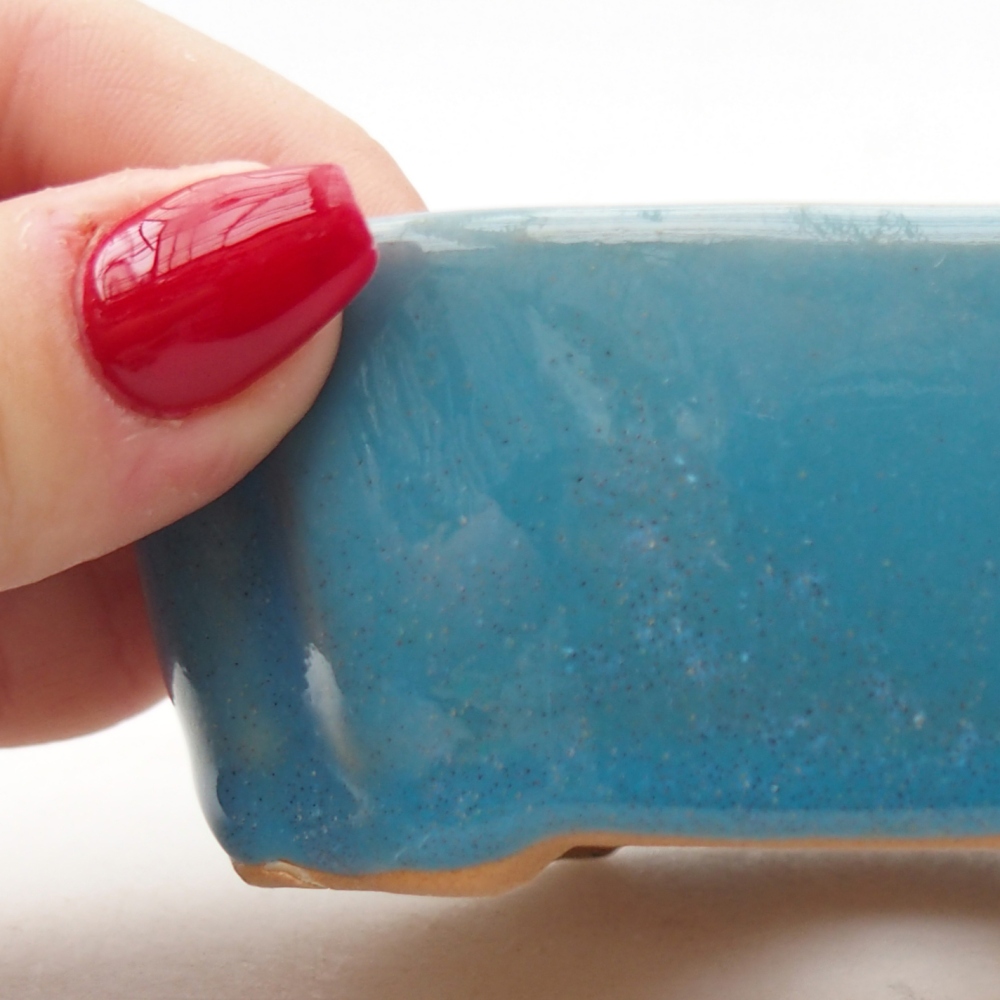 Keramická bonsai miska 10,5 x 8 x 3,5 cm, barva modrá