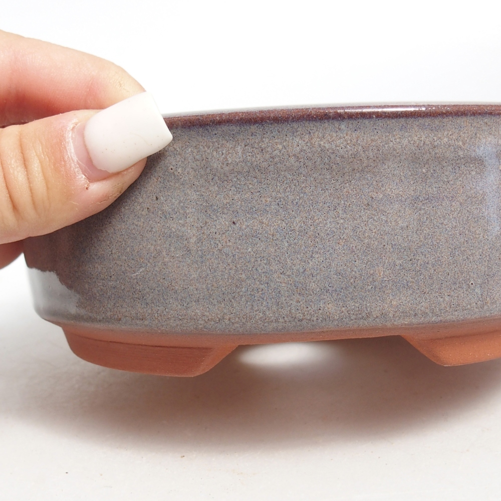 Keramická bonsai miska 15 x 15 x 5 cm, barva šedá