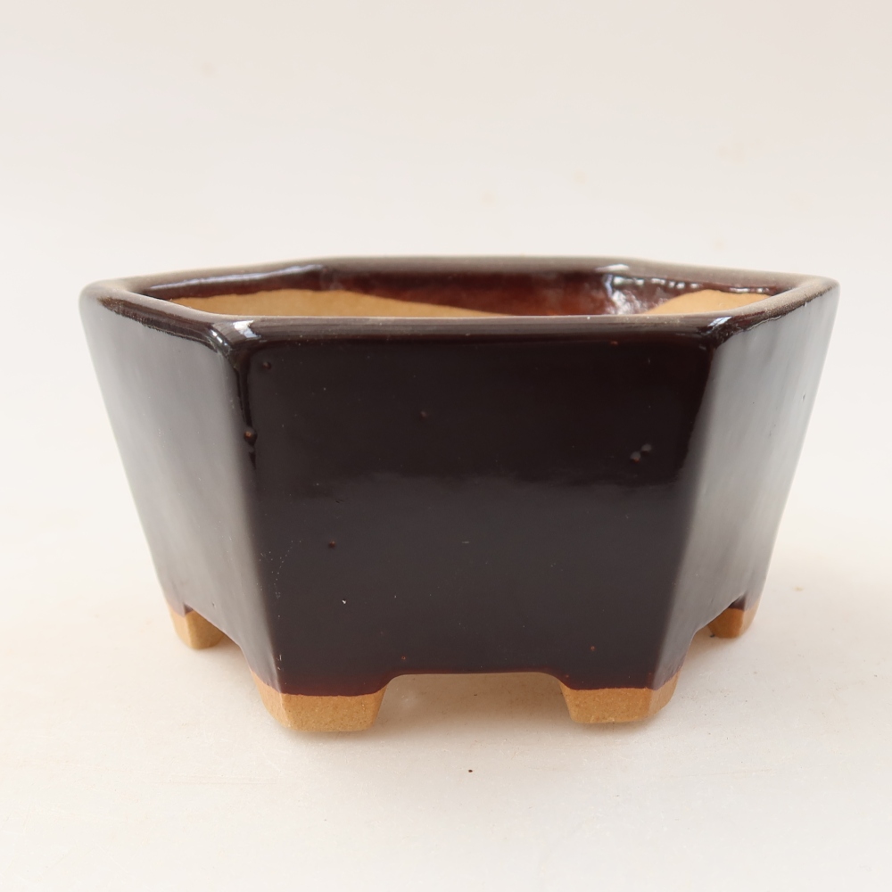 Keramická bonsai miska 10 x 9 x 5 cm, barva hnědá