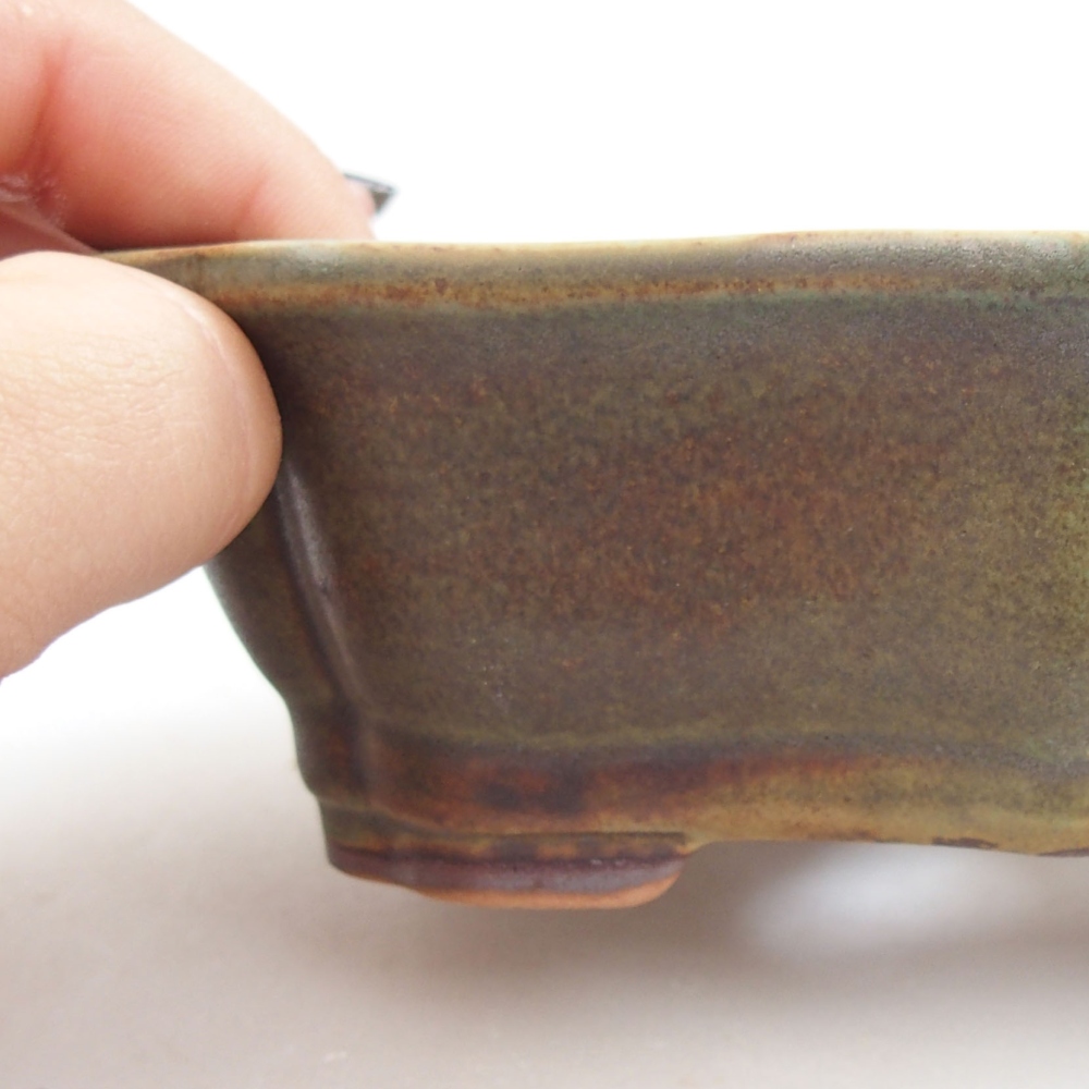 Keramická bonsai miska 15,5 x 11 x 4,5 cm, barva zelená