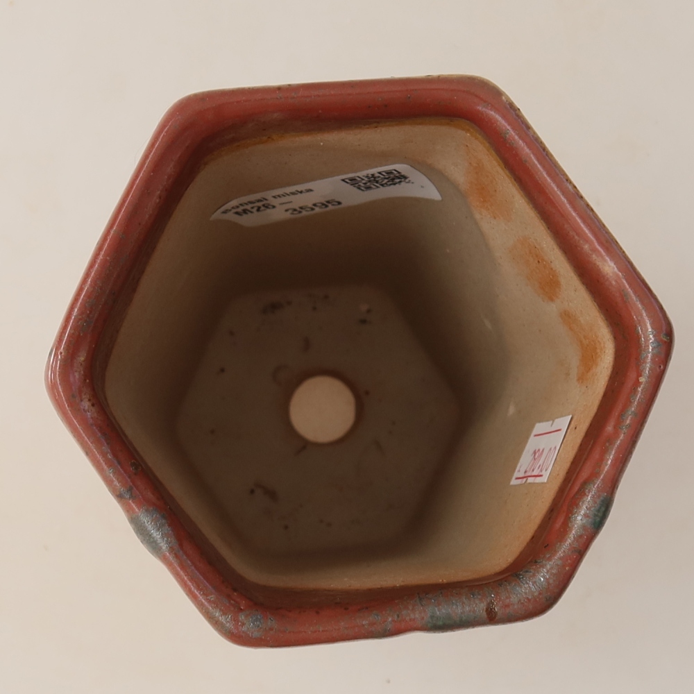Keramická bonsai miska 9,5 x 8,5 x 14,5 cm, barva růžová
