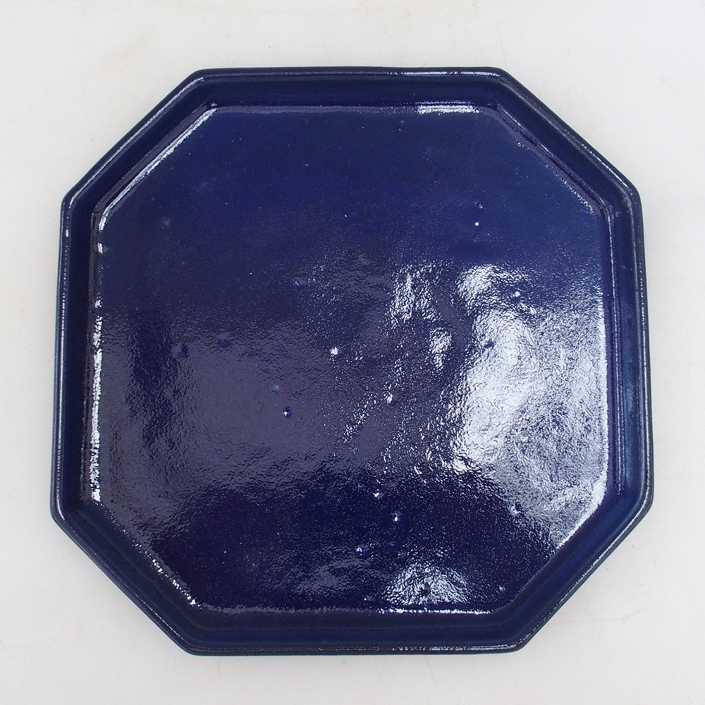 Keramická podmiska H14 - 18 x 18 x 1 cm - modrá