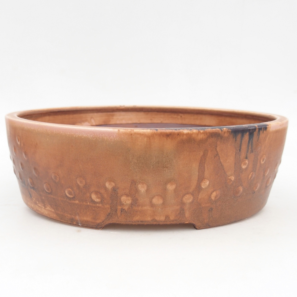 Keramická bonsai miska 24,5 x 24,5 x 7 cm, barva růžová