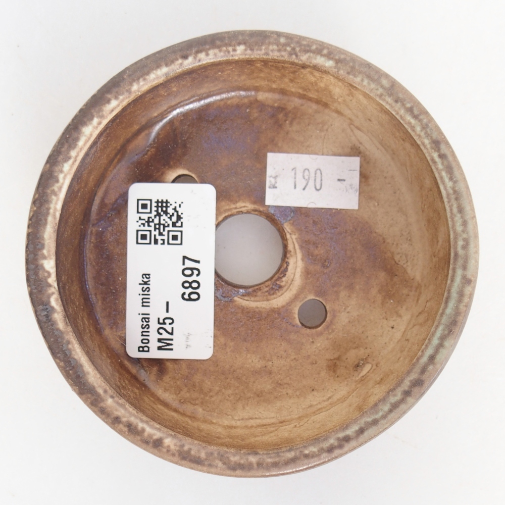 Keramická bonsai miska 9 x 9 x 3,5 cm, barva zelená