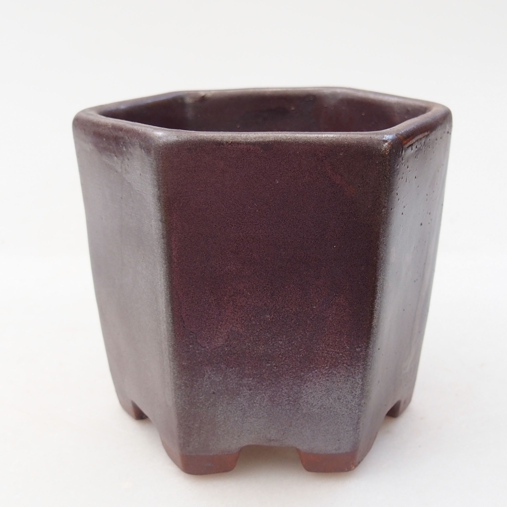 Keramická bonsai miska 9 x 8 x 8 cm, barva kovová