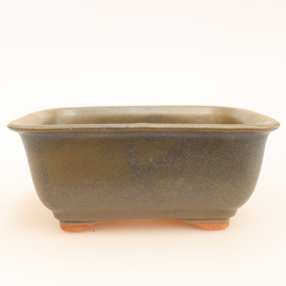 Keramická bonsai miska 13,5 x 10,5 x 6 cm, barva zelená