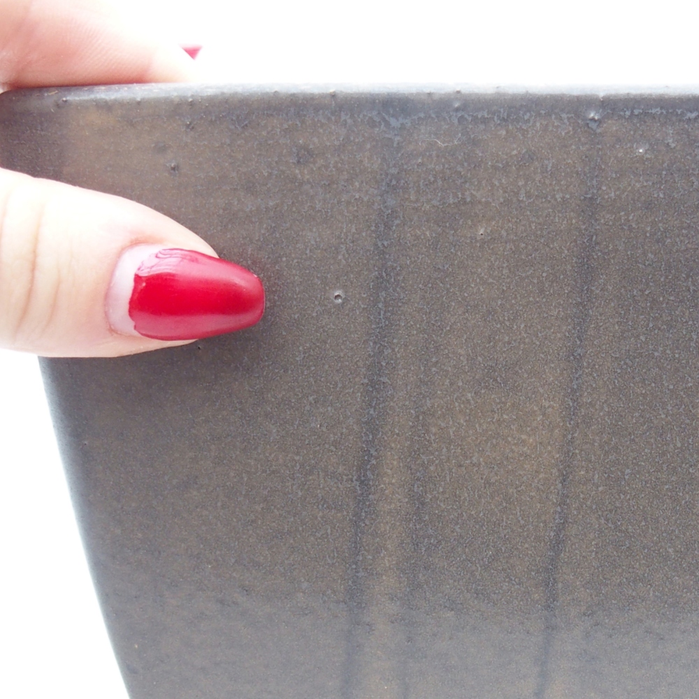 Keramická bonsai miska 16 x 16 x 10 cm, barva zelená