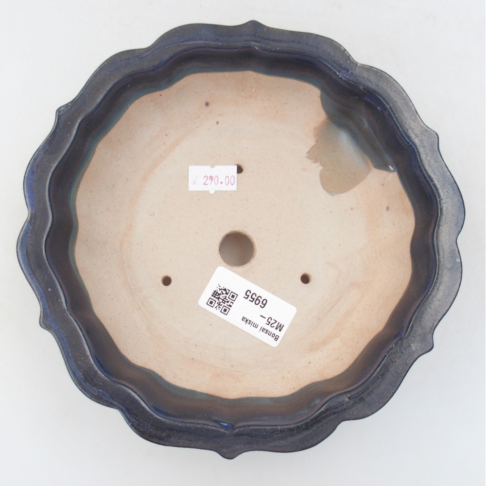 Keramická bonsai miska 19 x 19 x 5 cm, barva modrá