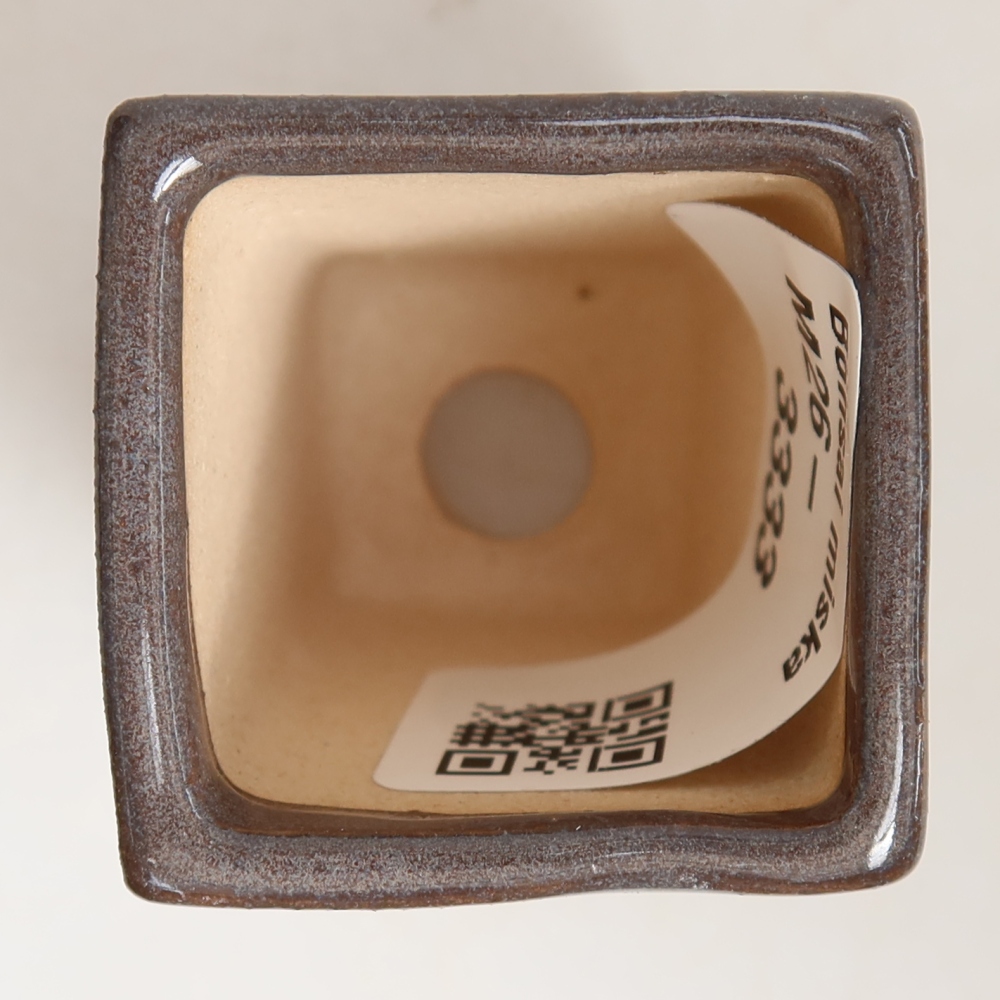 Keramická bonsai miska 3,5 x 3,5 x 5 cm, barva šedá